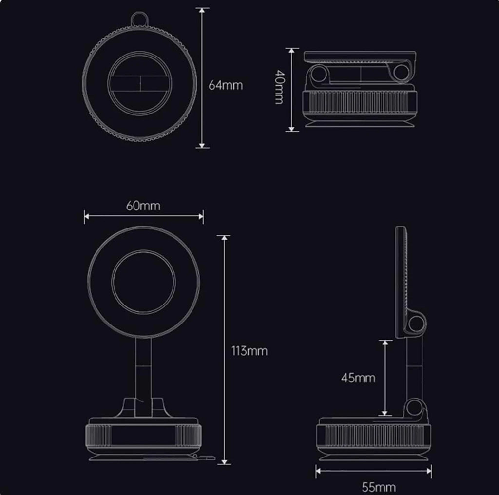360° Rotating Vacuum Magnetic Car Phone Holder New Model Dashboard Glass Mount Multi-Scenario Automotive Navigation Stand