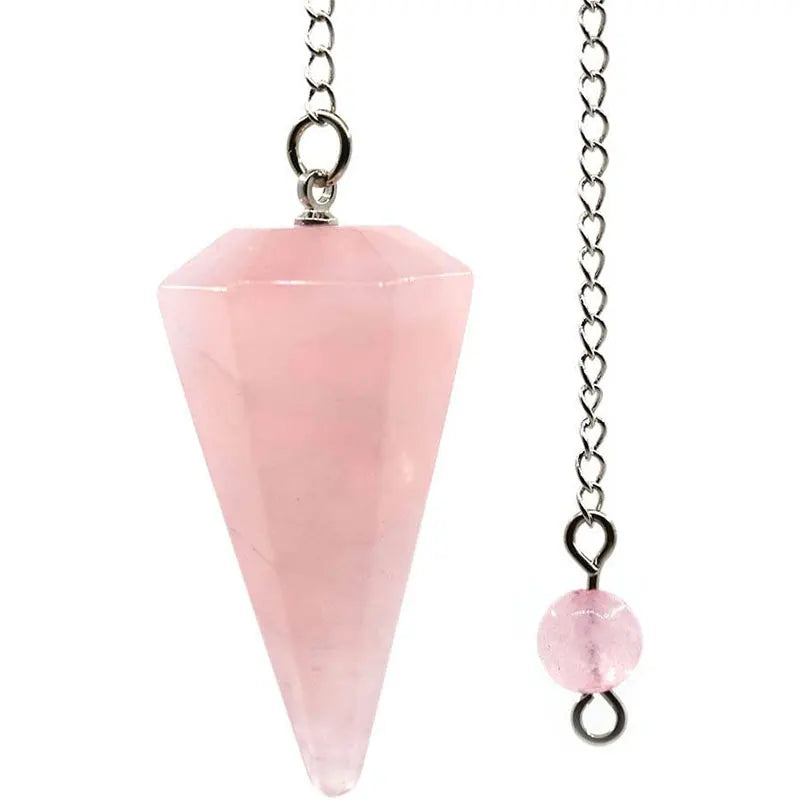 Natural Stone Quartz Agates Pendant Reiki Healing Cone Amethyst Charm Pendulum Pendants For Divination Dowsing Reiki Crystals