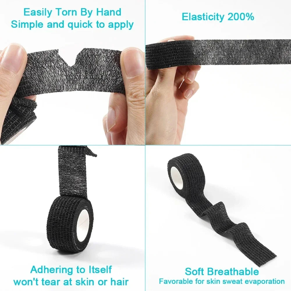 10pcs Elastic Self-Adhesive Athletic Tape Bandage 2.5/5/10cm Non-Woven Universal Fit for Sports Foot Support Joint Protection
