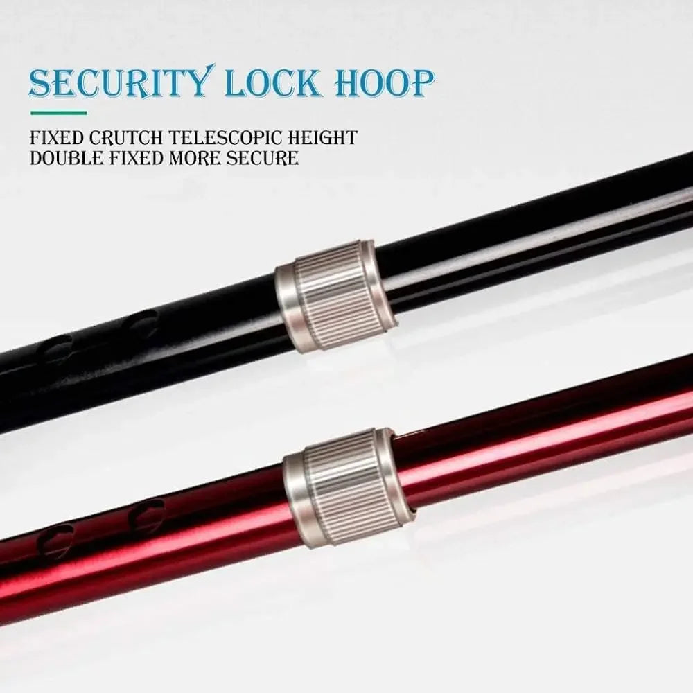 LED Light Non-Slip Elderly Walking Sticks Aluminum Alloy Cane Multifunctional Crutch with Large Footprint for Senior Men