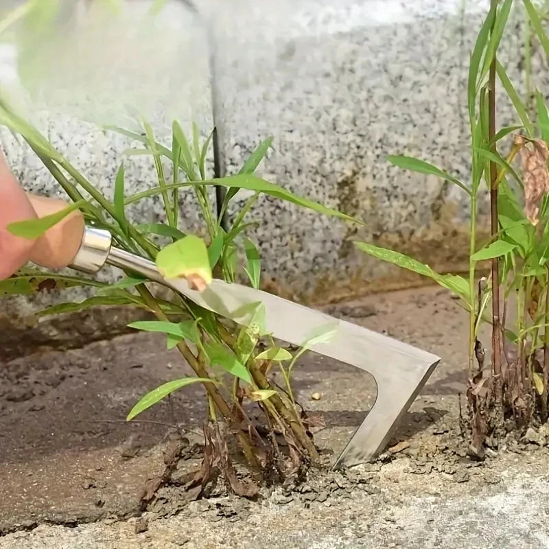 Heavy-Duty Carbon Steel Hand Shovel With Ergonomic Grip - Manual Weeding Tool For Road Cracks & Gardens