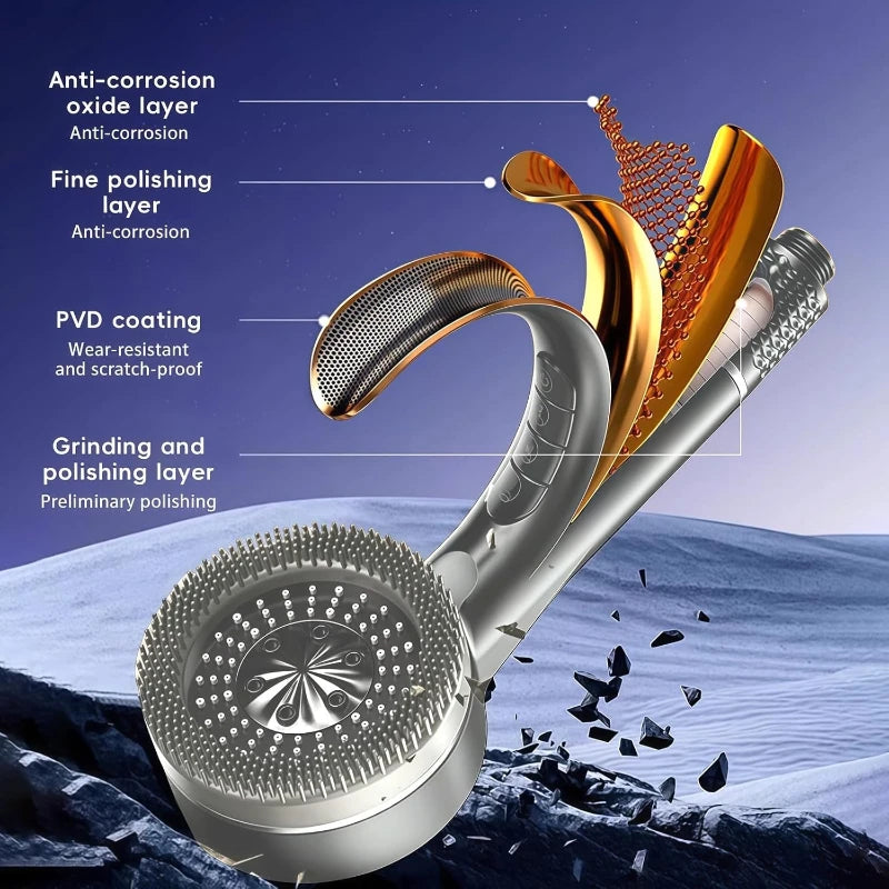 Filtered Supercharged Shower Head Four-speed Adjustment With Water Seal Multi-functional Home Shower Bathroom Accessories