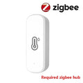 Tuya Zigbee3.0 Temperature and Humidity Sensor Thermometer Hygrometer APP Remote Alarm Works with Smart Life Alexa Google Alice