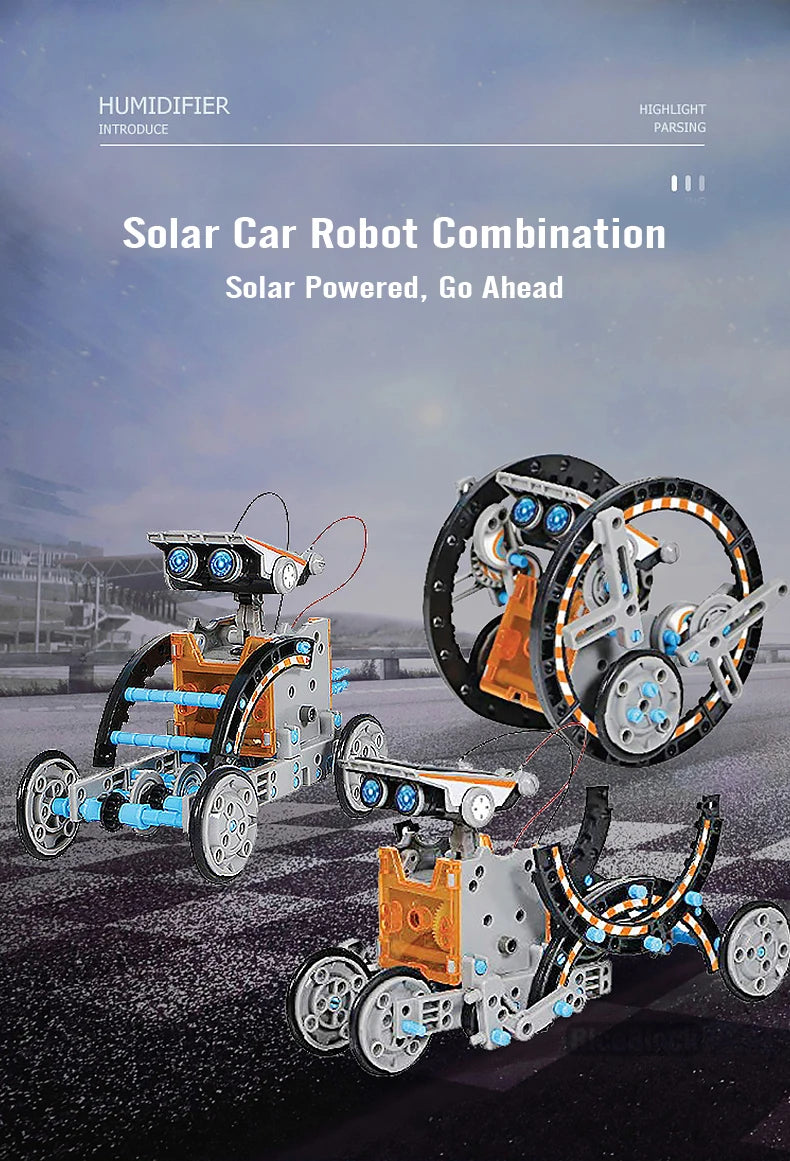 12 in 1 Science Experiment Solar Robot Toy DIY Building Powered Learning Tool Education Robots Technological Gadgets Kit for Kid