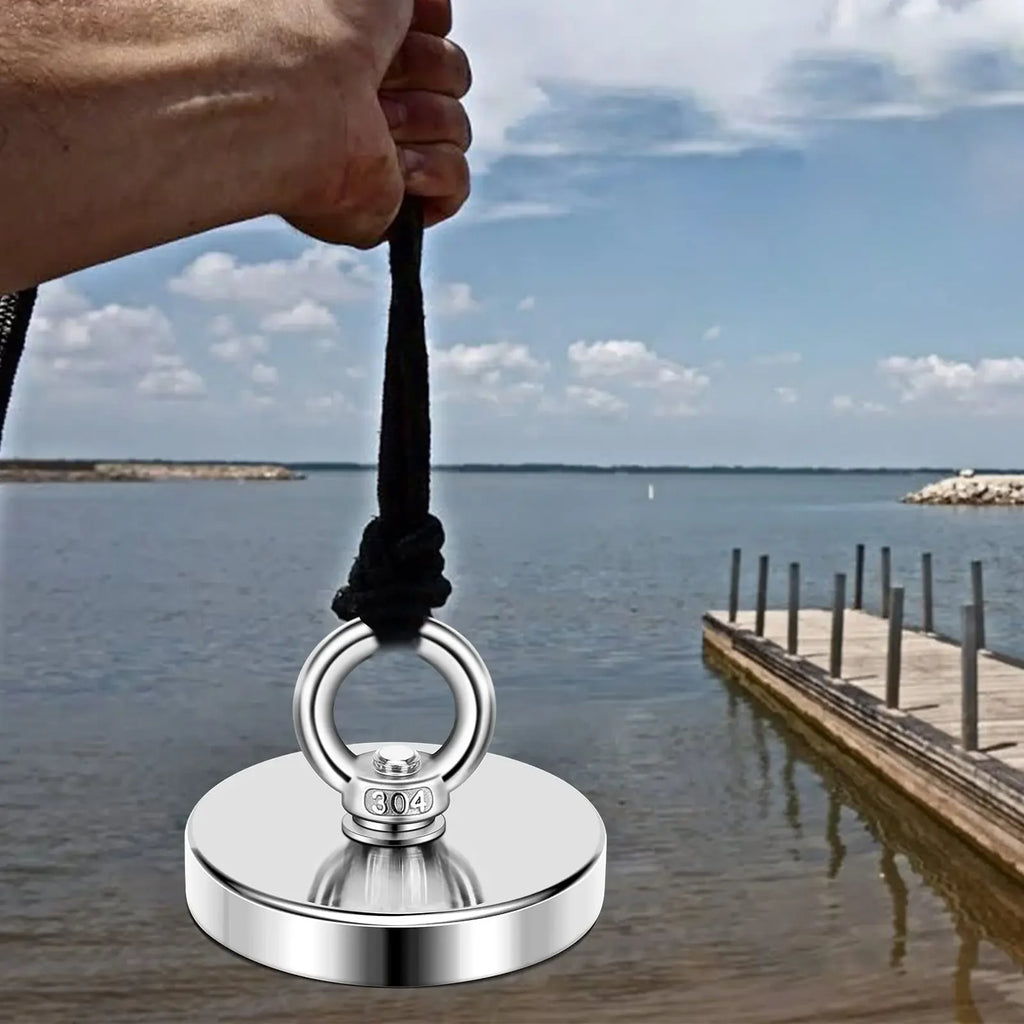Super Strong Suction Salvage Helper, Made of N52 Heavy Rare Earth Material, with Countersunk Hole and Eyebolt Suction metal