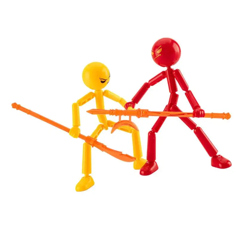 1 Set Novelty Action Figure Stickman Assembled Robot Movable Multi-jointed Stickman Toy 3d Printing Mannequin