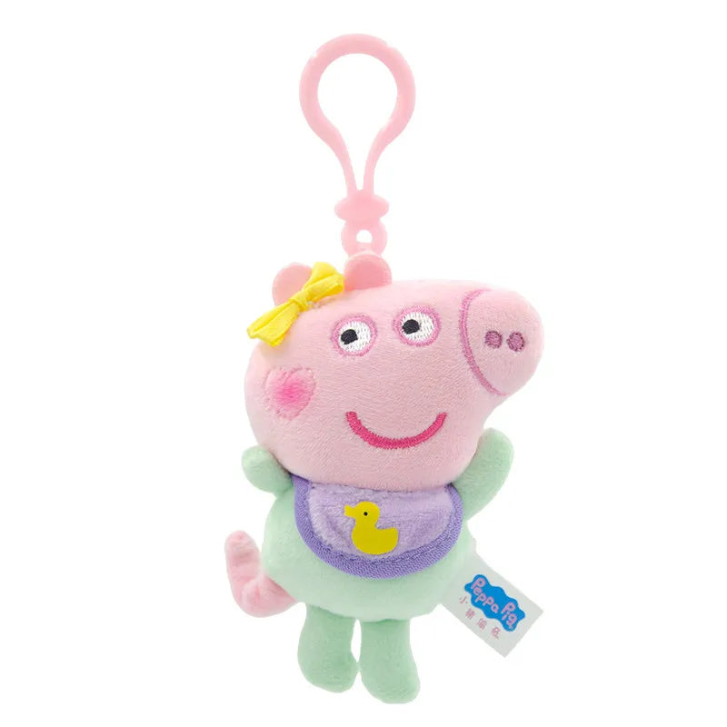 12cm Genuine Peppa Pig Plush Pendant Children's Toy Kawaii Peppa George Cartoon Anime Plush Key Chain Backpack Pendant Kids Gift