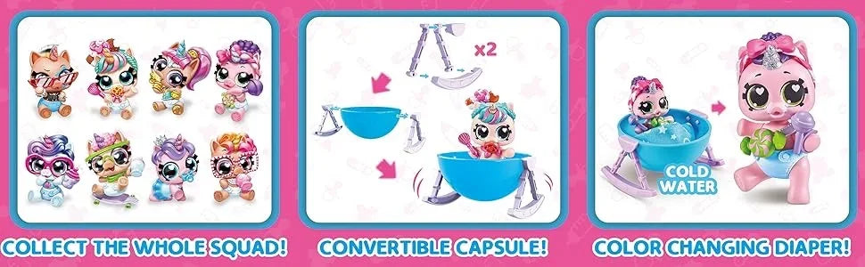 Surprise 5 Capsule Toys Newborn Unicorn Squad Mini Rainbocorn Blind Box Surprise Ball Anime Figure Collectible Toys