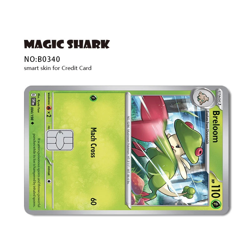 New Bulbasaur Pikachu Charmander Squirtle Mew Gengar Pokemons PTCG Film Skin Cover Sticker for Credit Debit Card