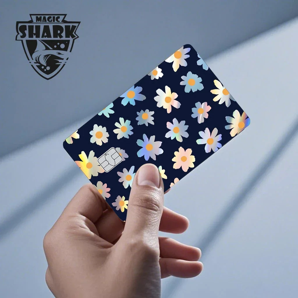 Magic Shark Skull Panda Hunter Broke Blue Eyes Dragon Laser Holographic Sticker Cover Film Skin for Credit Bank Debit Card