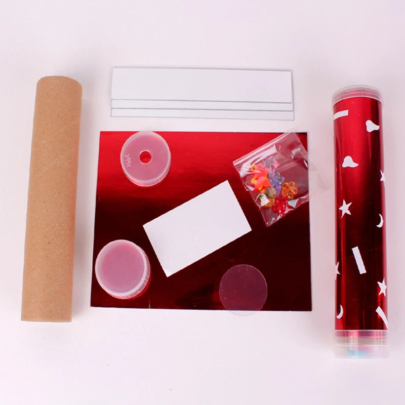 DIY Rotating Kaleidoscope Kit STEAM Science Toy for Kids, Teaches Optics & Reflection Encourage Hands-On Building and Creativity