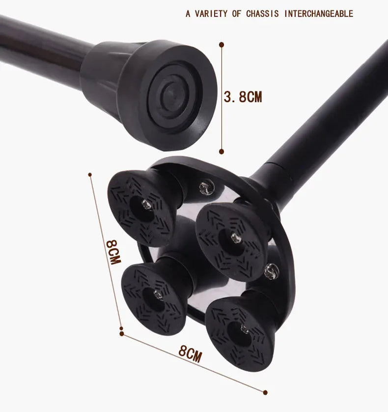 Non-slip Walking Sticks For The Elderly Retractable Aluminum Alloy Multifunctional Cane With Led Light Old Men Crutch