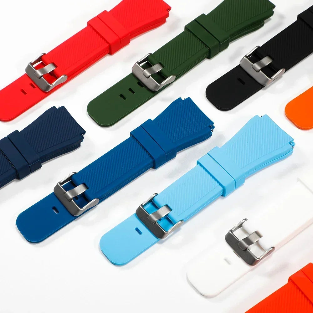 20mm 22mm Band for Samsung Galaxy Watch 7/5/6/4/3/46mm/active2/Gear s3 Frontier/Sport silicone bracelet Huawei GT 4/3/2/2E strap