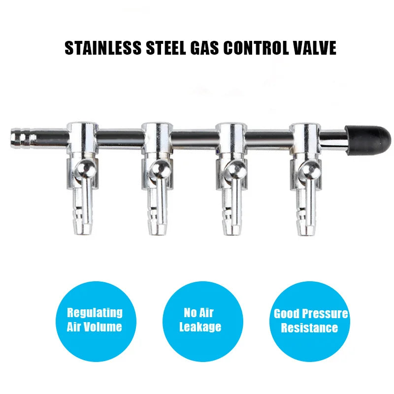 1 2 3 4 5 Way Aquarium Air Splitter Valve Fish Tank Air Pump Flow Splitter Distributor Pump Valve Tap Lever Control Switch Valve
