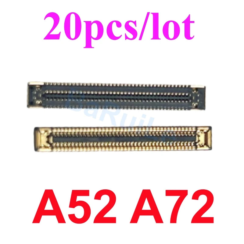 20pcs USB Charging FPC Connector on Mother Board For Samsung  A31 A71 A72 A52 A53 A22 A12 A02S A05 A40 A70 Charger Plug on Board