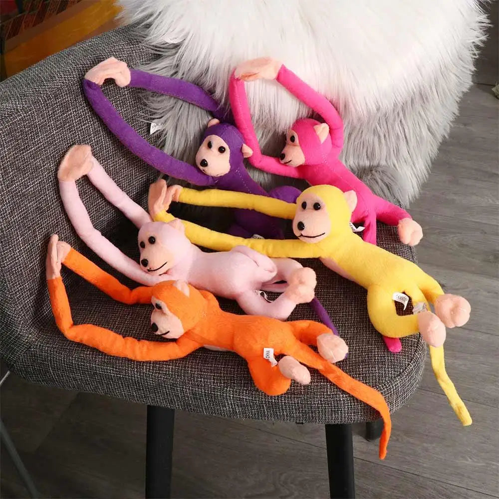 60CM Long Arm Monkey Plush Toy Anti-collision Banana Monkey Curtain Strap Monkey Doll Stuffed Toy Birthday Wedding Party Decor