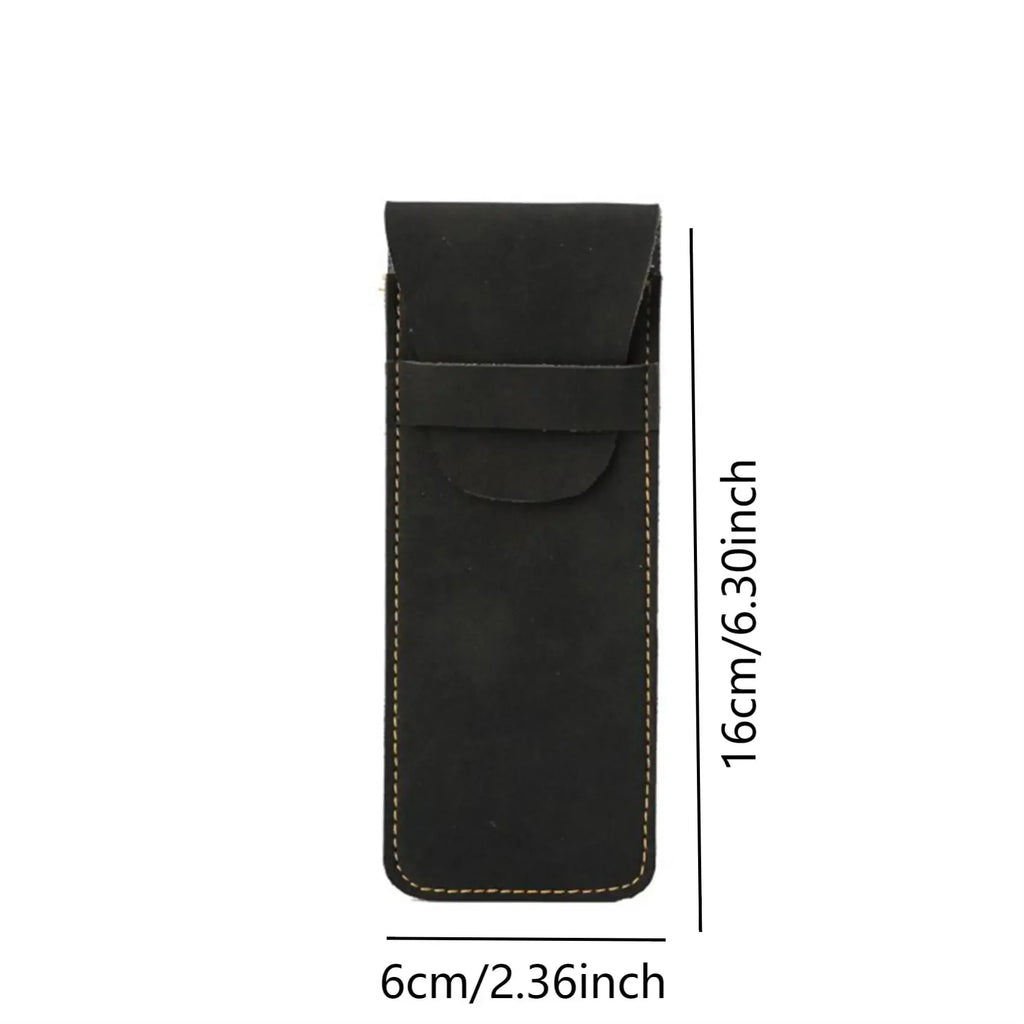 Vintage Frosted PU Leather Flap Pen Case High-end Fountain Pen Protective Sleeve Large Capacity Double Set of Pen Case