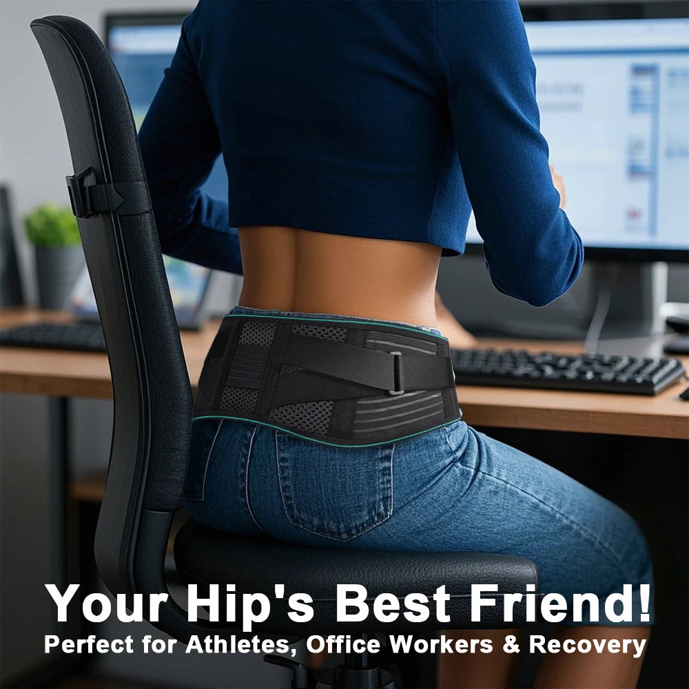 1PCS Lower Back Brace for Pain Relief – Adjustable Lumbar Support Belt for Sciatica- Breathable & Stabilizing with 4 Steel Stays