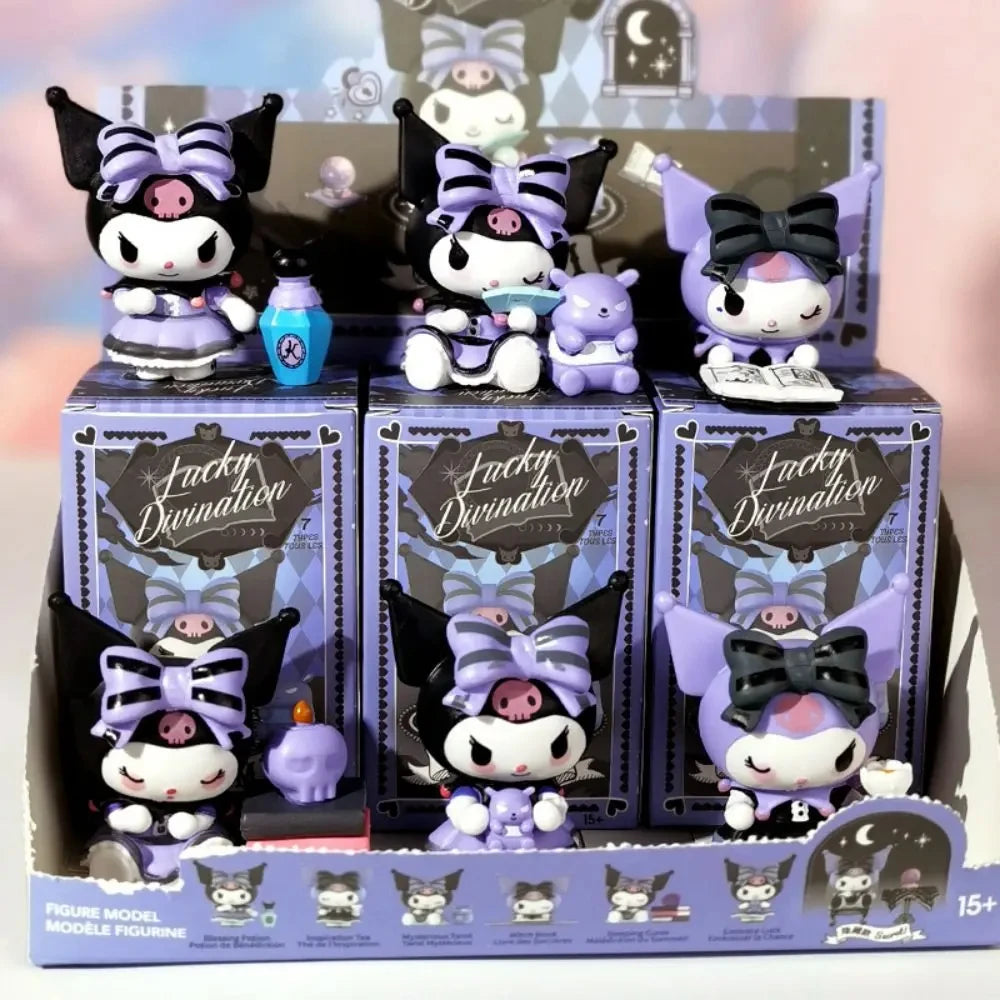 Sanrio Blind Box Cartoon Kuromi Doll Lucky Divination Anime Series Action Figure Model Doll Child Toy Desktop Decor Birthday Gif