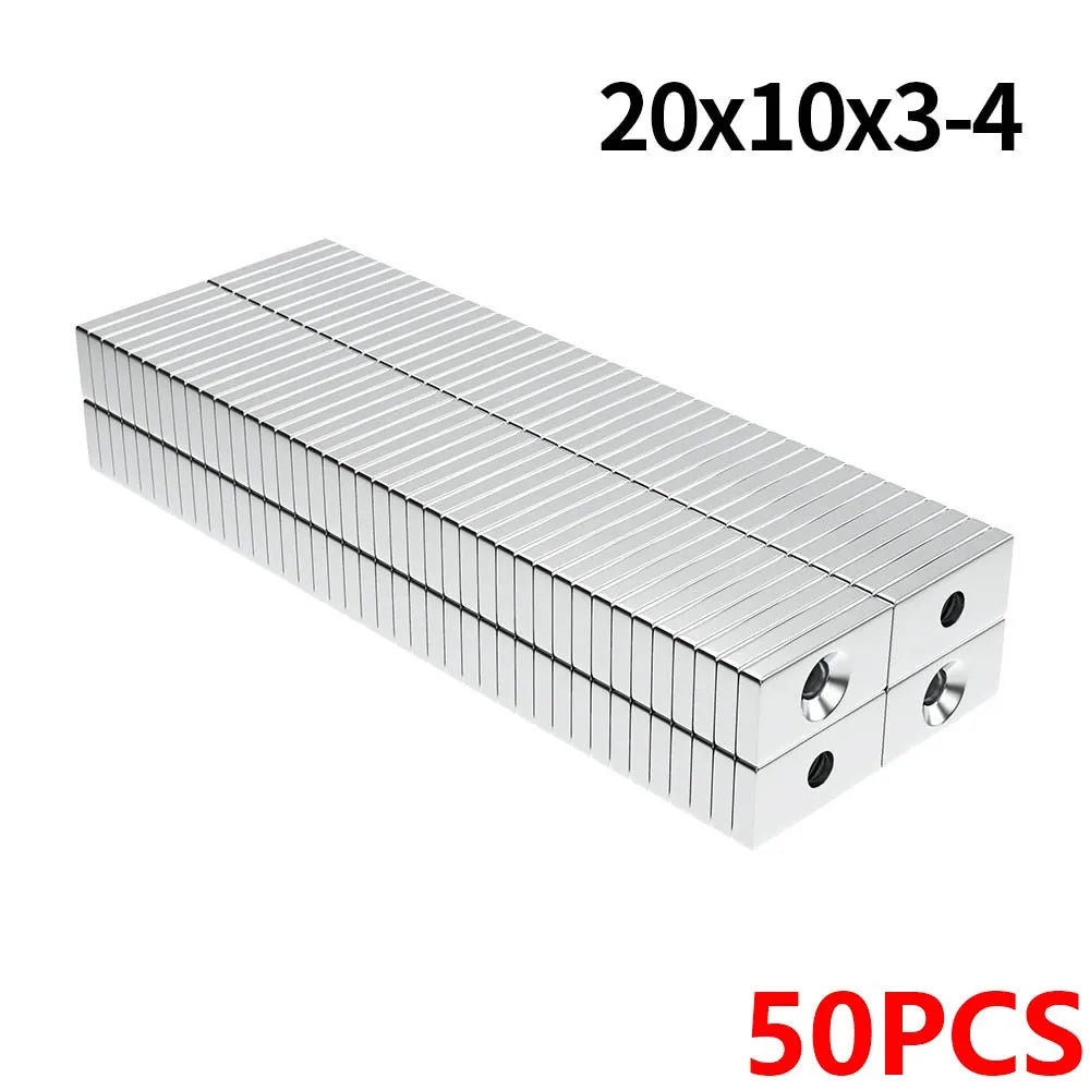 Super Strong Neodymium Magnet  N35 NdfeB Permanent Magnetic imanes Block with holes Powerful Magnets Refrigerator Magnet