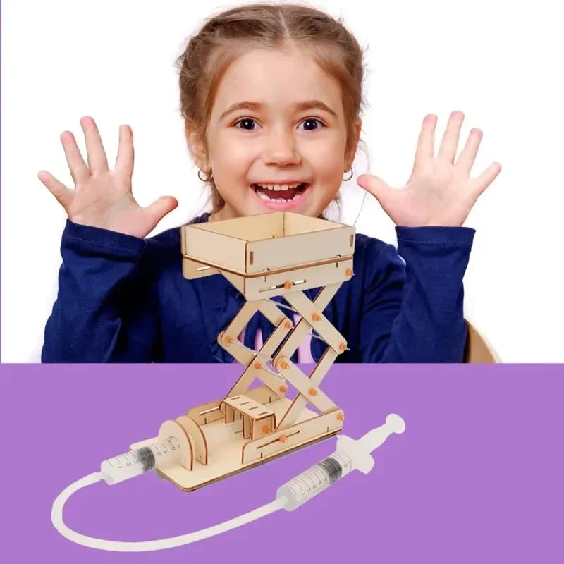 DIY Hydraulic Elevator Platform Model Children Technologia Science Toys Experimental Tool STEM Kit Learning Educational for Kids