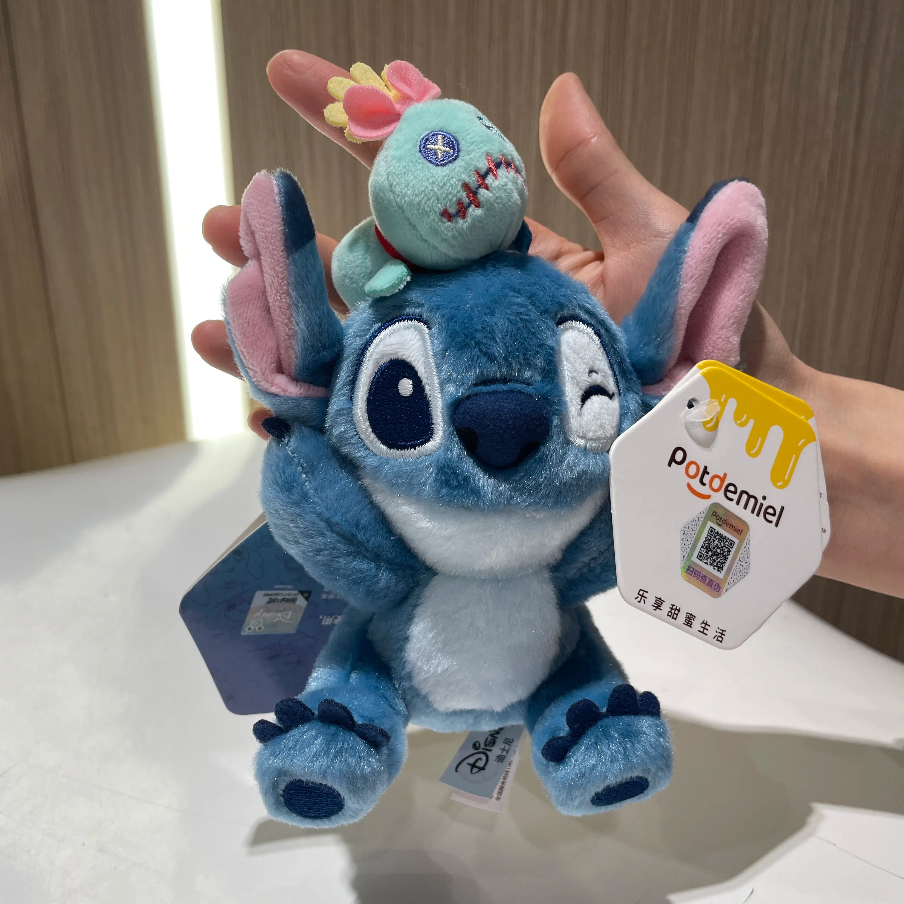 Genuine Disney Stitch Lotso Plush Toys Keychain Pendant Accessories Cute Cartoon Stuffed Doll Key Ring Toys Key Chain Gift