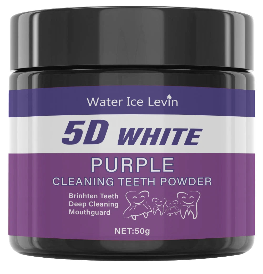 Purple Tooth Cleaning Powder - Sulfate-Free, Deep Cleaning and Polishing, Whitens Teeth in 5 Days, Portable for Daily Use and Travel