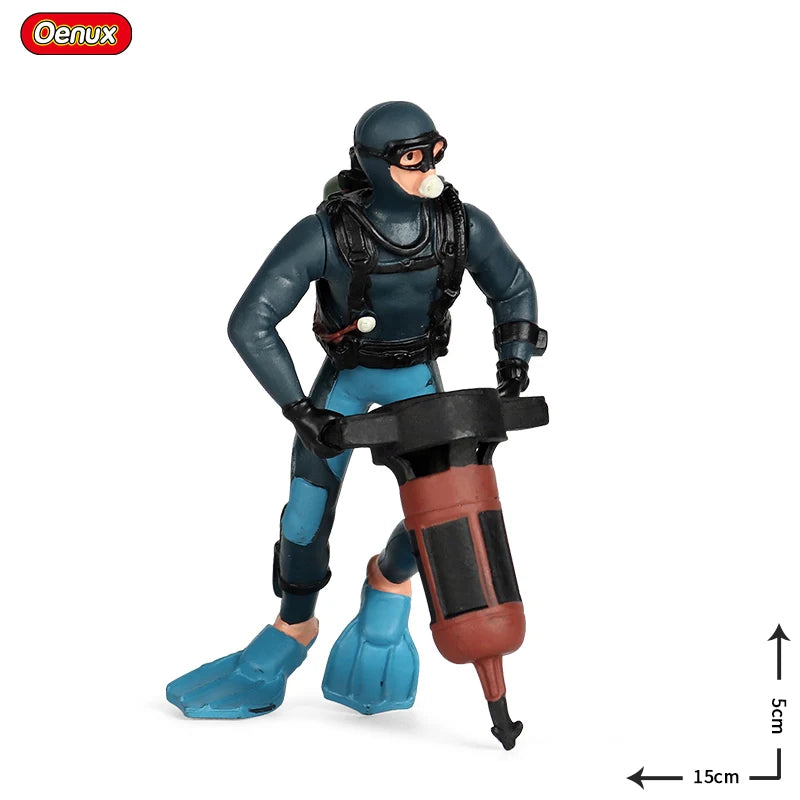 Oenux New Farmer People Model Simulation Farm Staff Feeder Action Figures Pig Animals Figurine Miniature Lovely Toys For Kids
