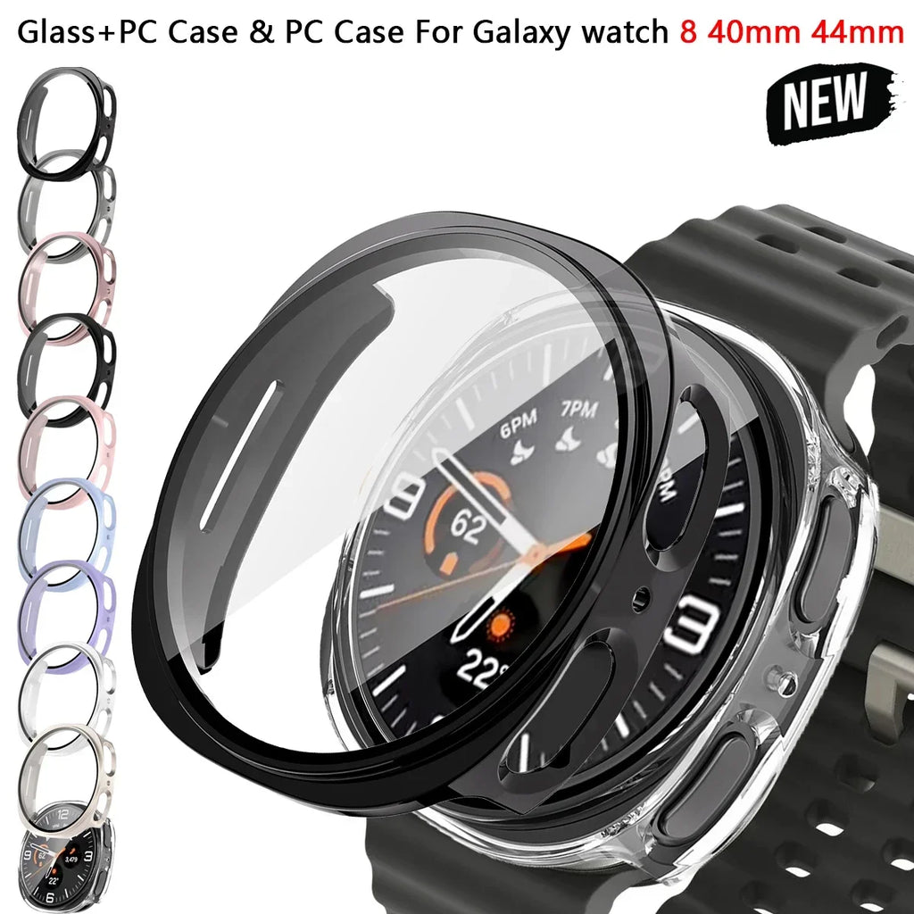Glass+case For Samsung Galaxy watch 8 40mm 44mm scratch-resistant full-coverage screen protector For Samsung Galaxy watch8 Cover