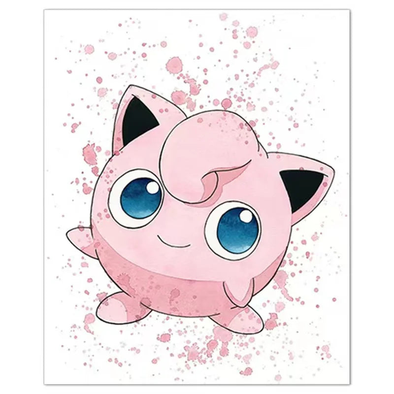 Anime Pokemon Canvas Painting Bulbasaur Charmander Squirtle Poster and Print Watercolor Wall Art Picture Home Decor Kids Gifts