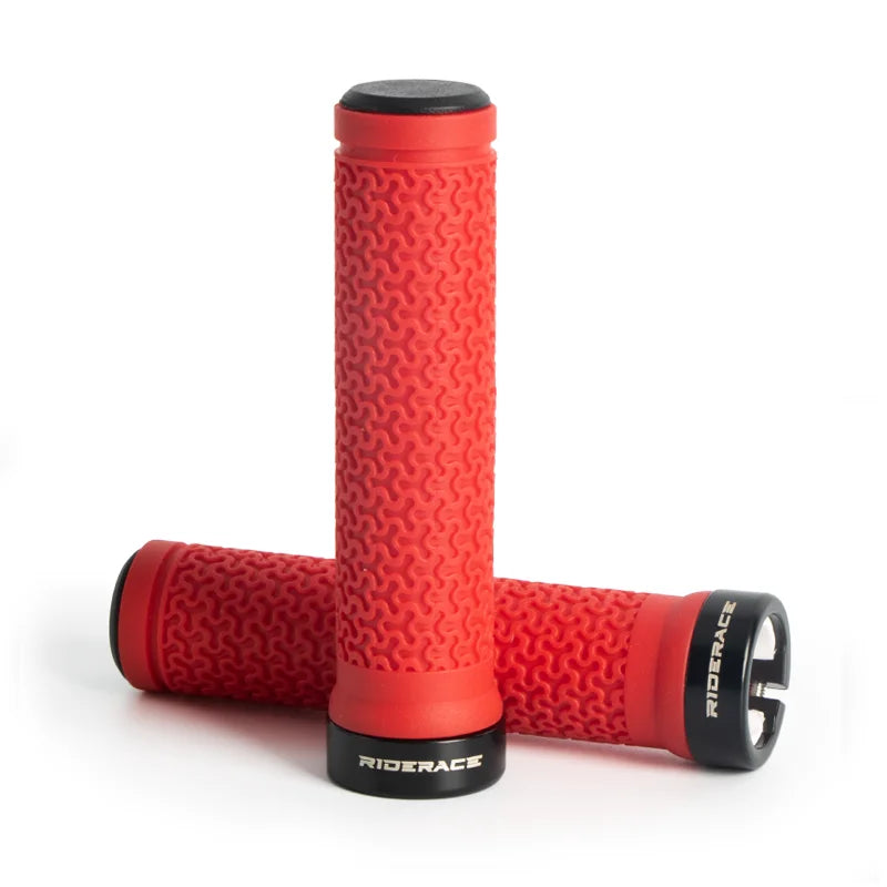 RIDERACE Bicycle Handle Bar Grips MTB Mountain Bike Single-sided Locking Handlebar Cover Rubber Non-slip Cycling Accessories