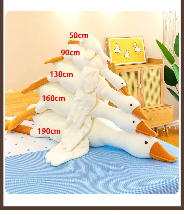 130/160/190cm Large White Goose Fur-Retriever Soft Toy Children's Girls' Gift Cute Doll Sleeping Pillow Large-sized Doll