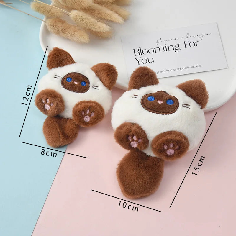 New Squeaky Kitten Plush Doll Bag Hanging Cute Cartoon Diy Cat Brooch Gold Key Chain Four Optional Birthday Gifts For Children