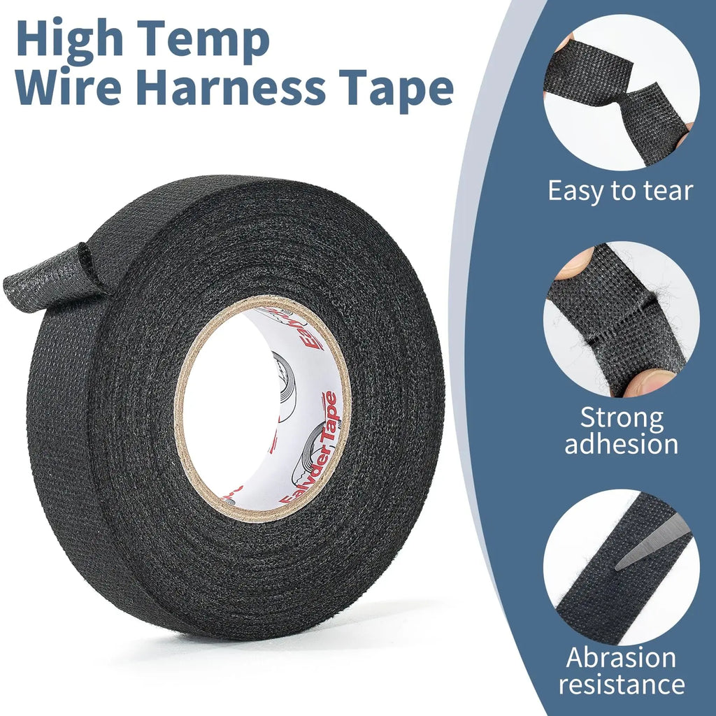 Electrical Tape Heat Resistant Harness Tape Insulation Automotive Fabric Cloth Tape Waterproof Noise Resistance Adhesives Tapes