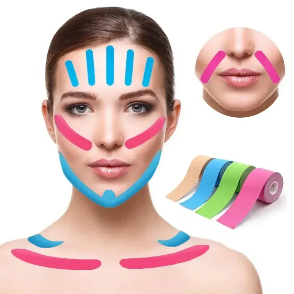 5/2CM X 5M Kinesiology Tape For Face V Line Neck Eyes Lifting Wrinkle Remover Sticker Tape Facial Skin Care Tool Elastic Bandage