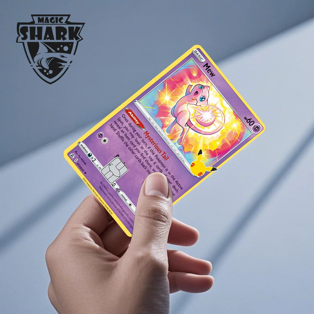 New Bulbasaur Pikachu Charmander Squirtle Mew Gengar Pokemons PTCG Film Skin Cover Sticker for Credit Debit Card