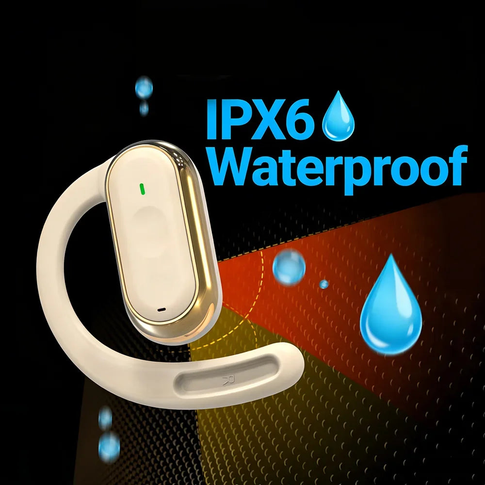 KEBIDUMEI Open-Ear Bluetooth 5.4 Earphones Ear Hook TWS Wireless Headphones IPX6 Waterproof Headsets HiFi Stereo Sports Earbuds