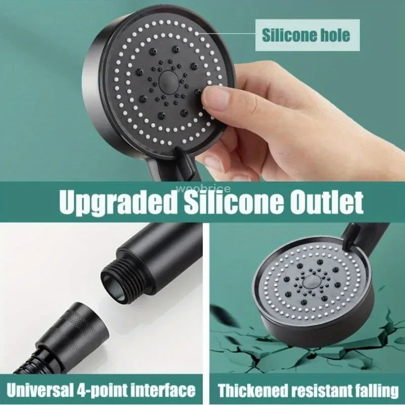 Bathroom Sink Faucet Head of A Shower High Pressure 5 Modes Adjustable with Hose Water Saving One-Key Stop Bathroom Accessories