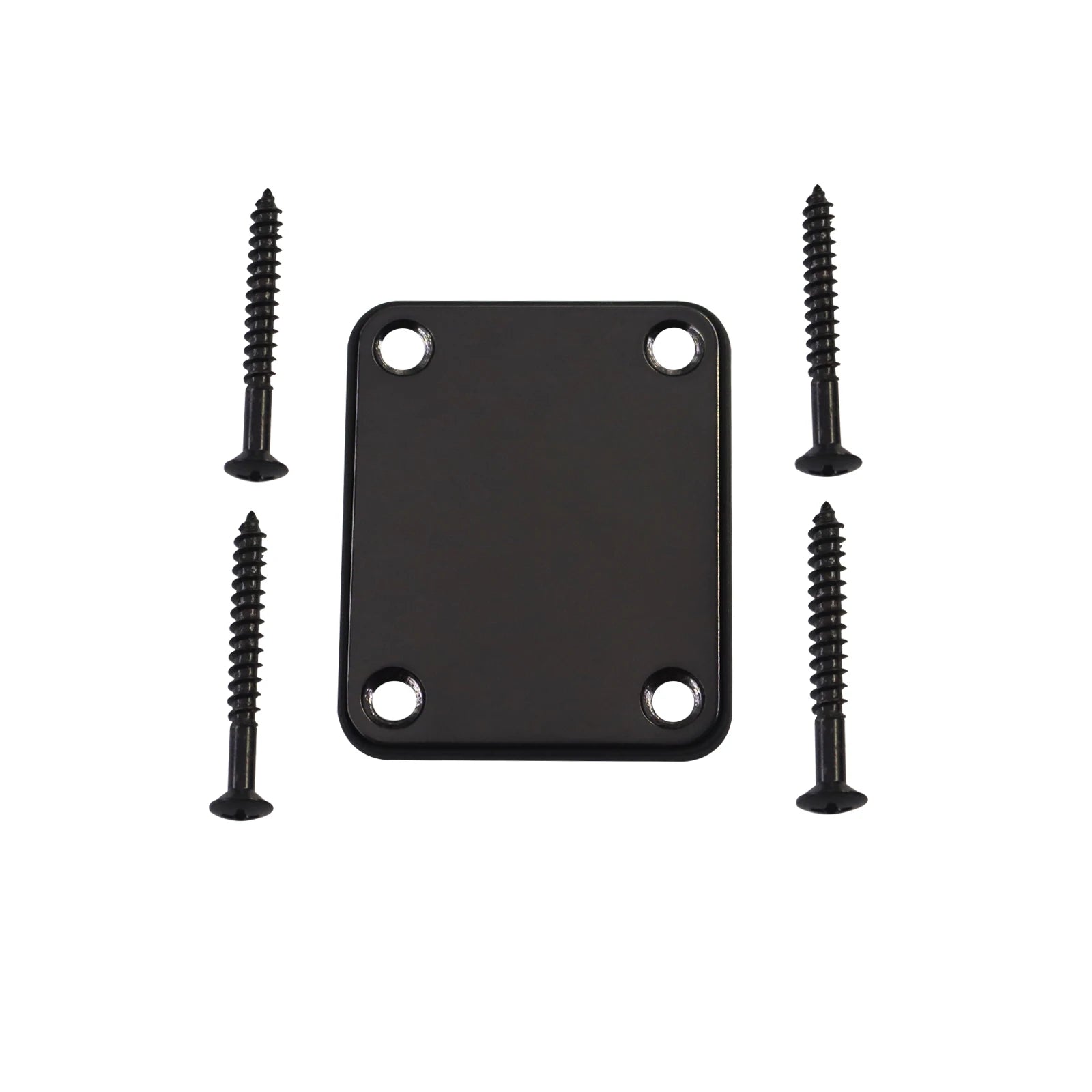 1Set  Bass Guitar Neck Plate,Electric Guitar Neck Joint Connecting Strengthen Plate with Plastic Back Plate & Mounting Screws