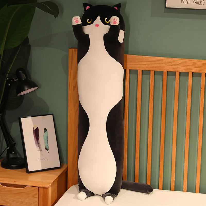 50/70/90/110/130cm Funny Cute Soft Long Cat Plush Toys Pause Office Nap Pillow Bed Sleep Home Decor Doll for Kids Girl Gift