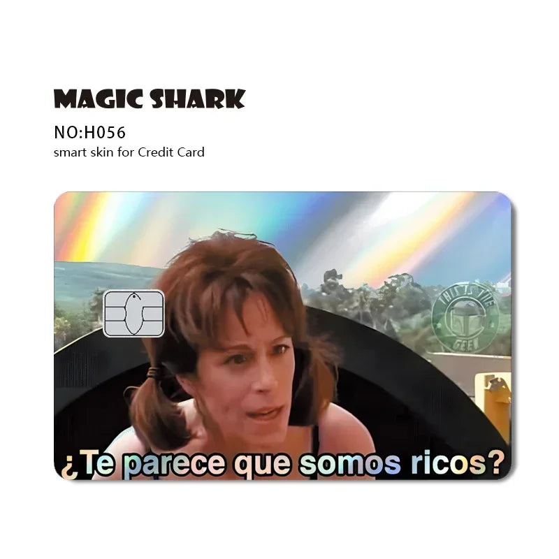 Magic Shark Mcloving Spider Anime Shinny Laser Holographic Matte Skin Film Sticker for Debit Bank Credit Card