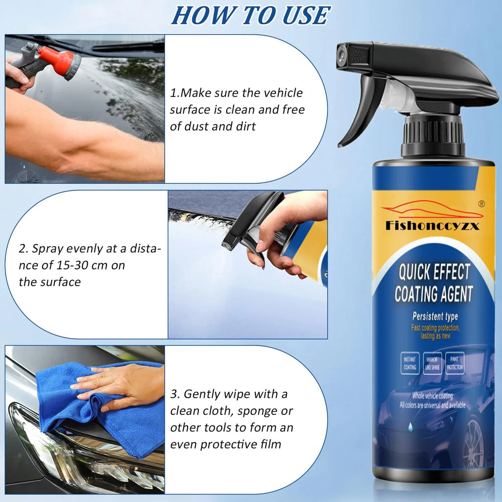 Car Coating Spray Quick Effect Coating Agent New Quickly Coat Car Wax Car Scratch Wax Polish Spray Waterless Wash