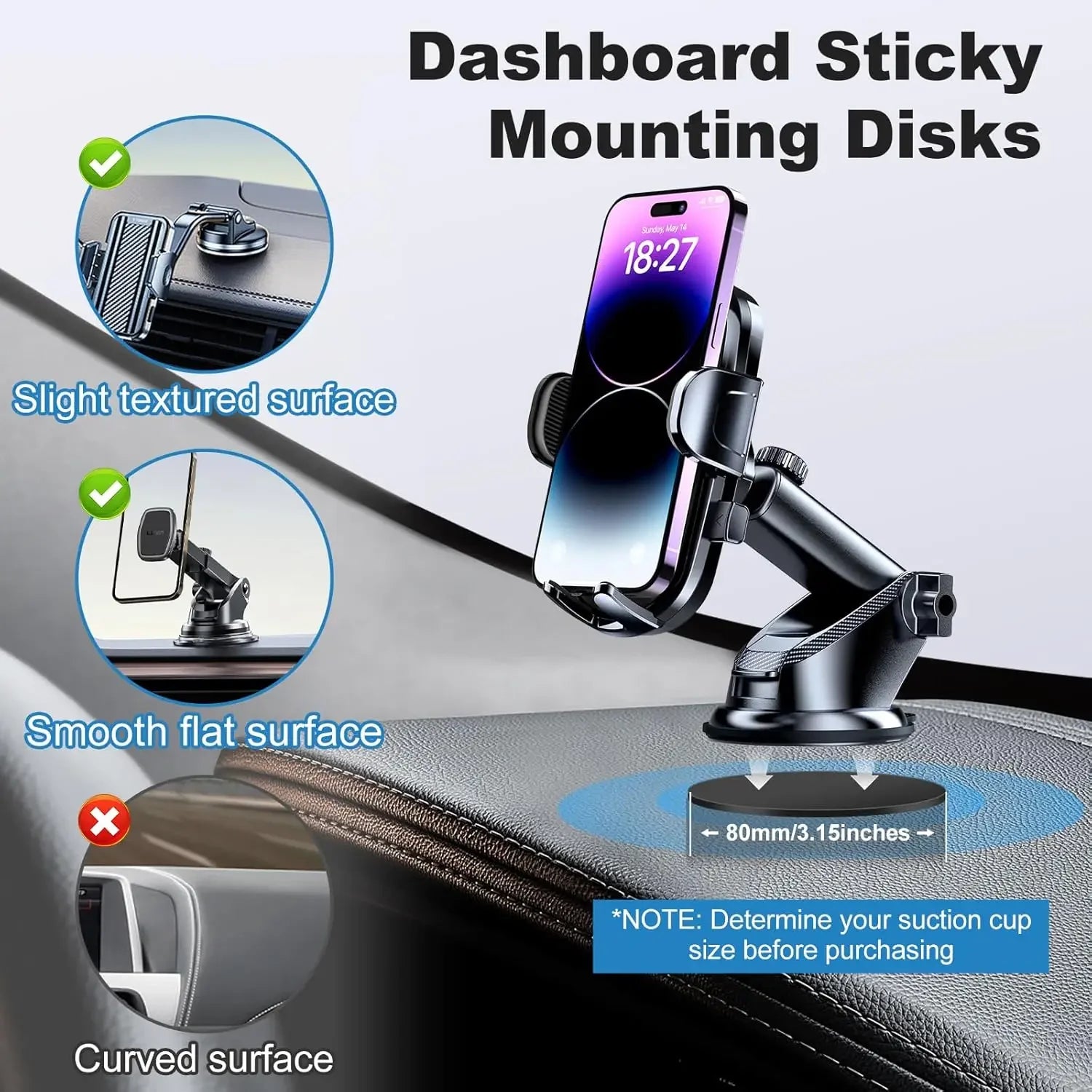 Mobile Phone Sticker Car Suction Cup Adhesive Sticker Disc Pad Base for GPS Mobile Phone Stand Bracket Holder Camera Stand Mount