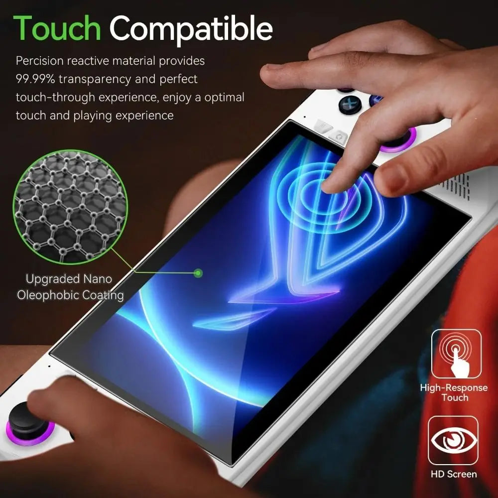 2/3pc Tempered Glass Protective Film for Asus ROG Ally Screen Protector Curved Edge Anti Scratch Handheld Console Game Accessory