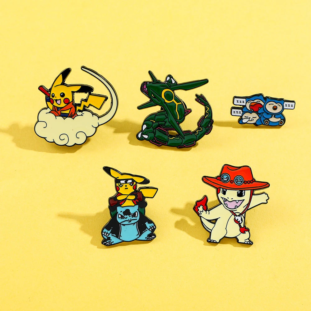 Pokemon Anime Enamel Lapel Pin - Japanese Cartoon Collectible Badge Cute Design Ideal Gift for Children Backpack Hat Collar Broo