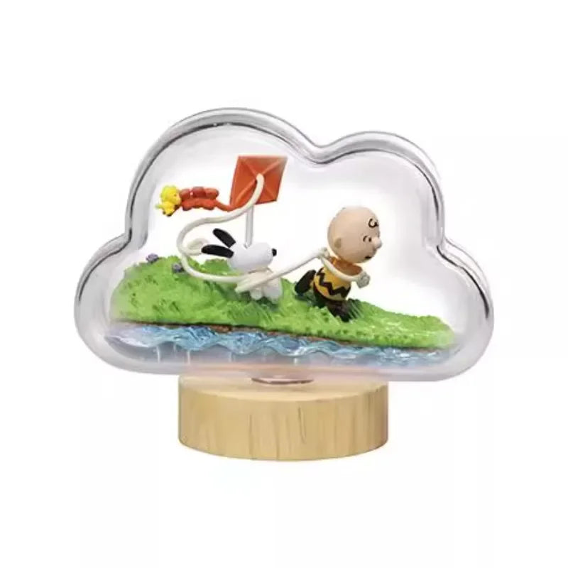 RE-MENT Snoopy Scene Blind Box Toys Bottle Weather Bottle Miniature Spike Andy Anime Figures Doll Model Toys Collect Ornaments
