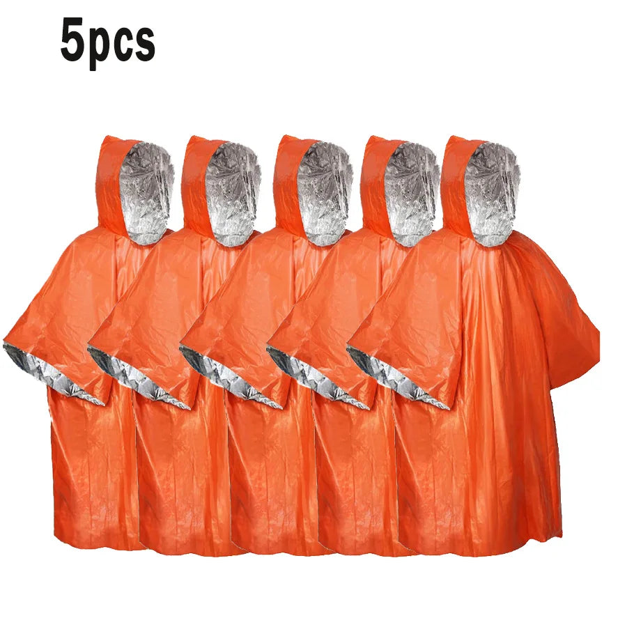 Outdoor Emergency Insulation Raincoat Multifunctional First Aid Raincoat Life Blanket Rainproof and Cold Resistant Dual-purpose