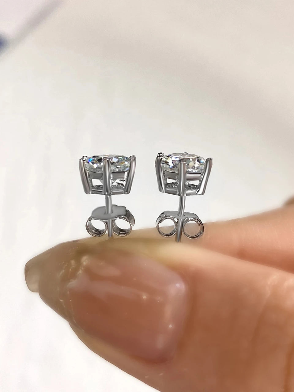 DW 0.1ct-2ct D Color Certified Moissanite Stud Earrings Lab Created Diamond 925 Sterling Silver Gold Plated Wedding Fine Jewelry
