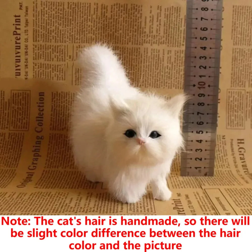 Cute Simulation Cat Plush Toys Hard Stuffed Kitten Model Fake Cat Realist Animals For Kids Girls Birthday Valentine's Day Gift