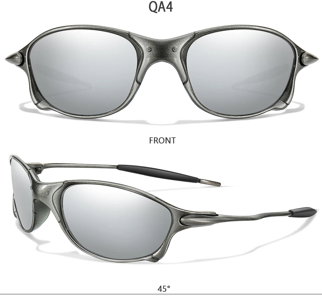 Men And Women Trendy Cycling Sunglasses Metal Shades With UV Protection for Outdoor Sports, Running, Hiking, Driving Travel